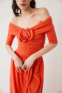 Tach ClothingAdelena Knit Dress - Orange -CYNTHIA ROWLEY Sales Store ADELENA KNIT DRESS ORANGE 20231006224350 1