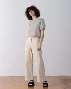 Ali GoldenPuff Sleeve Top - Lilac Plaid -CYNTHIA ROWLEY Sales Store Ali Golden Puff Sleeve Top Lilac Plaid 20220722081132