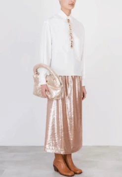 AlysiPaillette Placket Blouse - Bianco -CYNTHIA ROWLEY Sales Store Alysi Paillette Placket Blouse Bianco 20231027044621 3