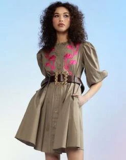 CYNTHIA ROWLEYAnnabelle Cotton Dress - KHAKI -CYNTHIA ROWLEY Sales Store Annabelle Cotton Dress 20230222224520 3