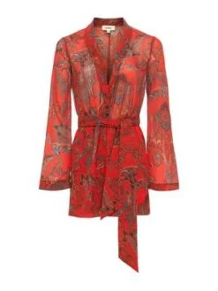 L'agenceArabell Romper - Fire Red Multi Paisley