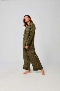 BATSHEVAPajama Set - Olive -CYNTHIA ROWLEY Sales Store BATSHEVA Pajama Set Olive 20221114202622 1