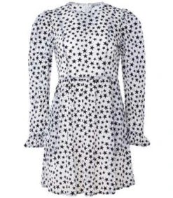 BATSHEVASquare Neck Mini Prairie Dress - Flocked Star