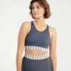 BaserangeOleta Highneck Bra - Navy Stripe -CYNTHIA ROWLEY Sales Store Baserange Oleta Highneck Bra Navy Stripe 20211006221412