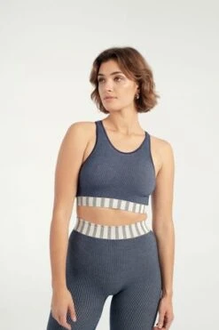BaserangeOleta Highneck Bra - Navy Stripe