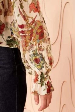 Ulla JohnsonBernadette Chiffon Blouse - Freesia -CYNTHIA ROWLEY Sales Store Bernadette Chiffon Blouse 20231020222445 1