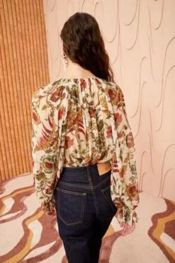 Ulla JohnsonBernadette Chiffon Blouse - Freesia -CYNTHIA ROWLEY Sales Store Bernadette Chiffon Blouse 20231020222445 2