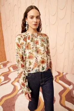 Ulla JohnsonBernadette Chiffon Blouse - Freesia -CYNTHIA ROWLEY Sales Store Bernadette Chiffon Blouse 20231020222445 3