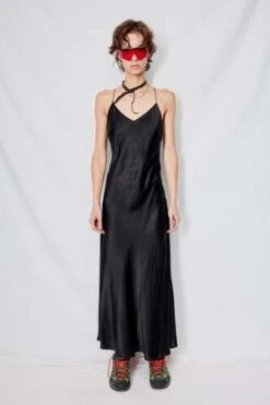 AssemblyCupro Bias Strap Dress - Black