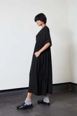 RUJUTA SHETHBlythe Dress - Black Puckered Chex -CYNTHIA ROWLEY Sales Store Blythe Dress Black Puckered Chex 20231011192244 1