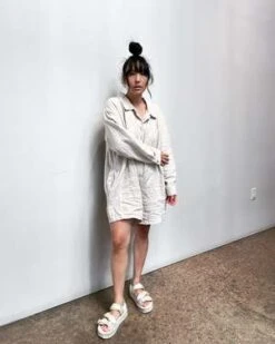 BohèmeLinen Playsuit - Oat