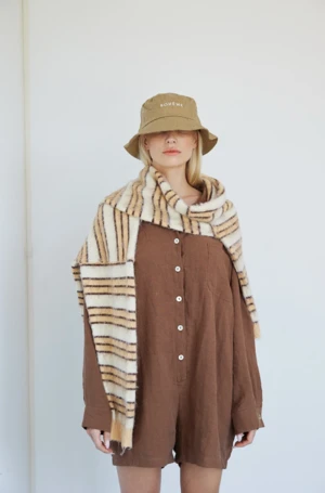 BohèmeLinen Playsuit - Oat 6 BohèmeLinen Playsuit - Oat - Image 6