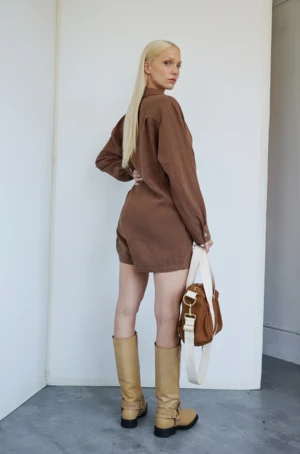 BohèmeLinen Playsuit - Oat 9 BohèmeLinen Playsuit - Oat - Image 9