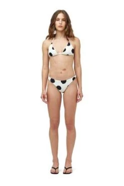 Simon MillerBwai Bikini Top - Macadamia Black Dot Print