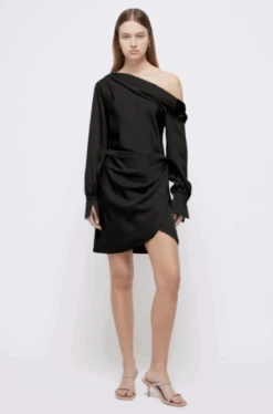 SimkhaiCameron One Shoulder Mini Dress - Black