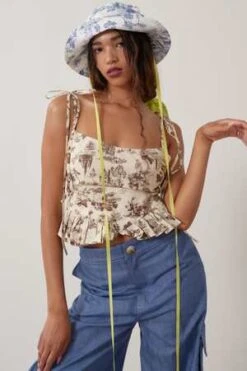 Eliza FaulknerCandy Corset Brown Toile De Jouy