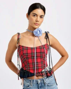 Eliza FaulknerCandy Corset - Red Plaid Combo