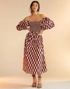 CYNTHIA ROWLEYCaprice Dress - Geo Blue/Red -CYNTHIA ROWLEY Sales Store Caprice Dress 20230801235617 2