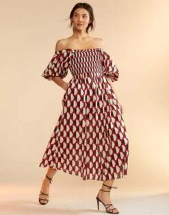 CYNTHIA ROWLEYCaprice Dress - Geo Blue/Red -CYNTHIA ROWLEY Sales Store Caprice Dress 20230801235617