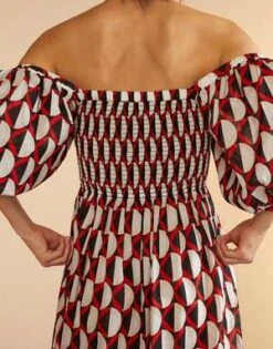 CYNTHIA ROWLEYCaprice Dress - Geo Blue/Red -CYNTHIA ROWLEY Sales Store Caprice Dress 20230801235618