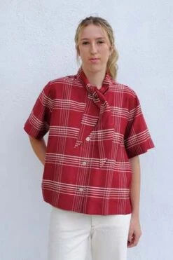 Caron CallahanWesley Shirt - Crimson Plaid