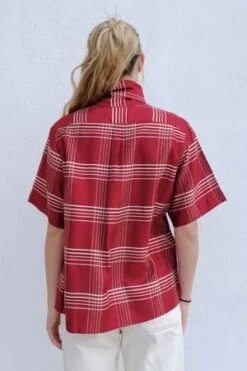 Caron CallahanWesley Shirt - Crimson Plaid -CYNTHIA ROWLEY Sales Store Caron Callahan Wesley Shirt Crimson Plaid 20230929234259
