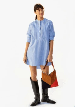 Clare V.Le Tux Dress - Blue/Cream Yarn Dye Stripe -CYNTHIA ROWLEY Sales Store Clare V Le Tux Dress Blue Cream Yarn Dye Stripe 20230829021940