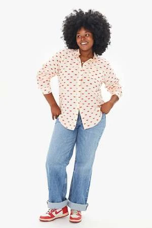 Clare V.Phoebe Lips Top - Blush/Poppy 2 Clare V.Phoebe Lips Top - Blush/Poppy - Image 2