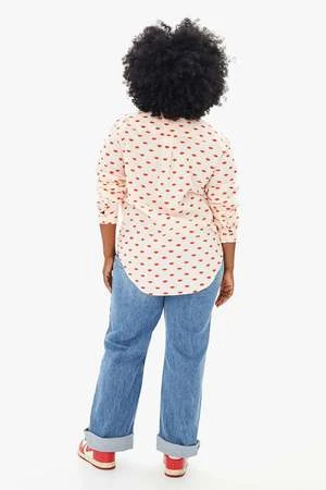 Clare V.Phoebe Lips Top - Blush/Poppy 4 Clare V.Phoebe Lips Top - Blush/Poppy - Image 4