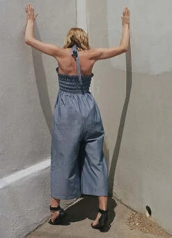 Juliette FabbriColette Smocked Jumpsuit - Chambray -CYNTHIA ROWLEY Sales Store Colette Smocked Jumpsuit in Chambray 20220811201340