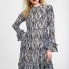 BATSHEVACollarless Prairie Dress - Flocked Zebra -CYNTHIA ROWLEY Sales Store Collarless Prairie Dress in Flocked Zebra 20230519215543