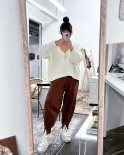 CorderaCotton Knit Pants - Madera