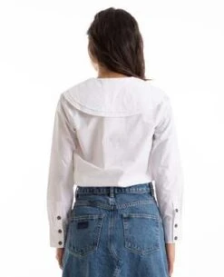 GanniCotton Poplin Double Collar Shirt - White -CYNTHIA ROWLEY Sales Store Cotton Poplin Double Collar Shirt 20231012002154 2