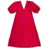 Ali GoldenDOUBLE V-NECK MAXI DRESS - POPPY/PINK PLAID -CYNTHIA ROWLEY Sales Store DOUBLE V NECK MAXI DRESS POPPY PINK PLAID 20230829000633