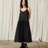 Ali GoldenDROP WAIST RUFFLE DRESS W/ MESH SKIRT - BLACK -CYNTHIA ROWLEY Sales Store DROP WAIST RUFFLE DRESS W MESH SKIRT BLACK 20230829000642