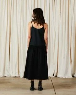 Ali GoldenDROP WAIST RUFFLE DRESS W/ MESH SKIRT - BLACK -CYNTHIA ROWLEY Sales Store DROP WAIST RUFFLE DRESS W MESH SKIRT BLACK 20230829000646 1