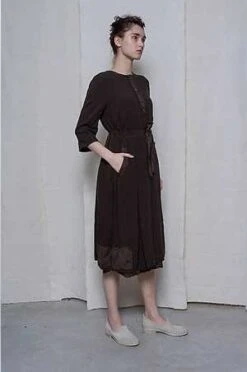 H+ Hannoh WesselH+ Hannoh Wessel Danita Crepe Dress - Sepia -CYNTHIA ROWLEY Sales Store Danita Crepe Dress Sepia 20230924203525 1