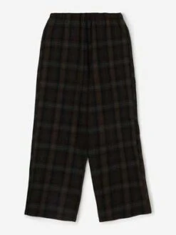 DantonWool Straight Easy Pants - Brown/Green Checks -CYNTHIA ROWLEY Sales Store Danton Woman s Wool Straight Easy Pants Brown Green Checks 20231024003529