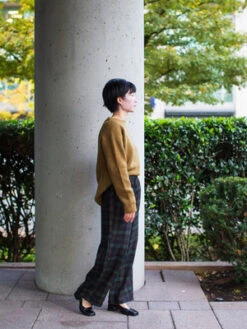 DantonWool Straight Easy Pants - Brown/Green Checks -CYNTHIA ROWLEY Sales Store Danton Wool Straight Easy Pants Brown Green Checks 20231025190509