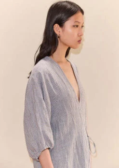 Deiji StudiosThe Thread Line Dress - Field Check -CYNTHIA ROWLEY Sales Store Deiji Studios The Thread Line Dress in Field Check 20231027191218 3