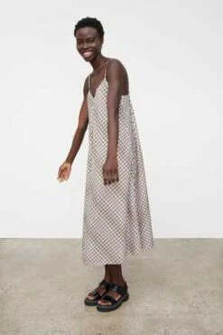 KowtowDusk Slip Dress - Optic Check -CYNTHIA ROWLEY Sales Store Dusk Slip Dress 20231031224721