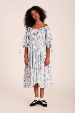 Eliza FaulknerJolen Dress - Blue Toile -CYNTHIA ROWLEY Sales Store Eliza Faulkner Jolen Dress Blue Toile 20230517082302