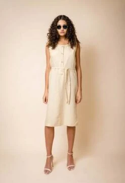 NKCElle Button Down Dress - Nude