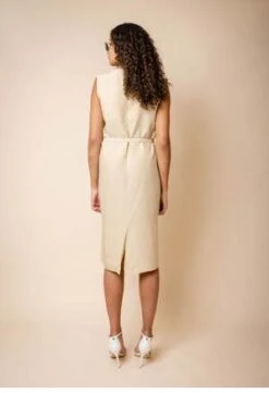NKCElle Button Down Dress - Nude -CYNTHIA ROWLEY Sales Store Elle Button Down Dress in Nude 20231101101641