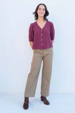 Dagg & StaceyElouise Button Up - Garnet -CYNTHIA ROWLEY Sales Store Elouise Button Up Garnet 20231011045221 2