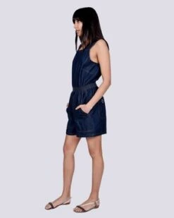 L.F.MarkeyEmerson Playsuit - Indigo -CYNTHIA ROWLEY Sales Store Emerson playsuit in indigo 20210329202915