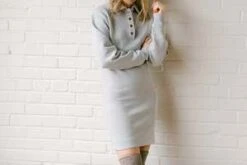 FRAME DenimStrong Shoulder Dress - Heather Grey -CYNTHIA ROWLEY Sales Store FRAME Denim Strong Shoulder Dress Heather Grey 20230105115148 1