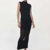 St. AgniFine Pleat Knit Dress - Black -CYNTHIA ROWLEY Sales Store Fine Pleat Knit Dress Black 20230926211420