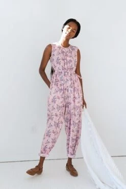 Caron CallahanGoa Jumpsuit - Pink Coral Floral