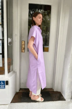 RUJUTA SHETHHarper Shirt Dress - Lilac -CYNTHIA ROWLEY Sales Store Harper Shirt Dress Lilac 20230629050329